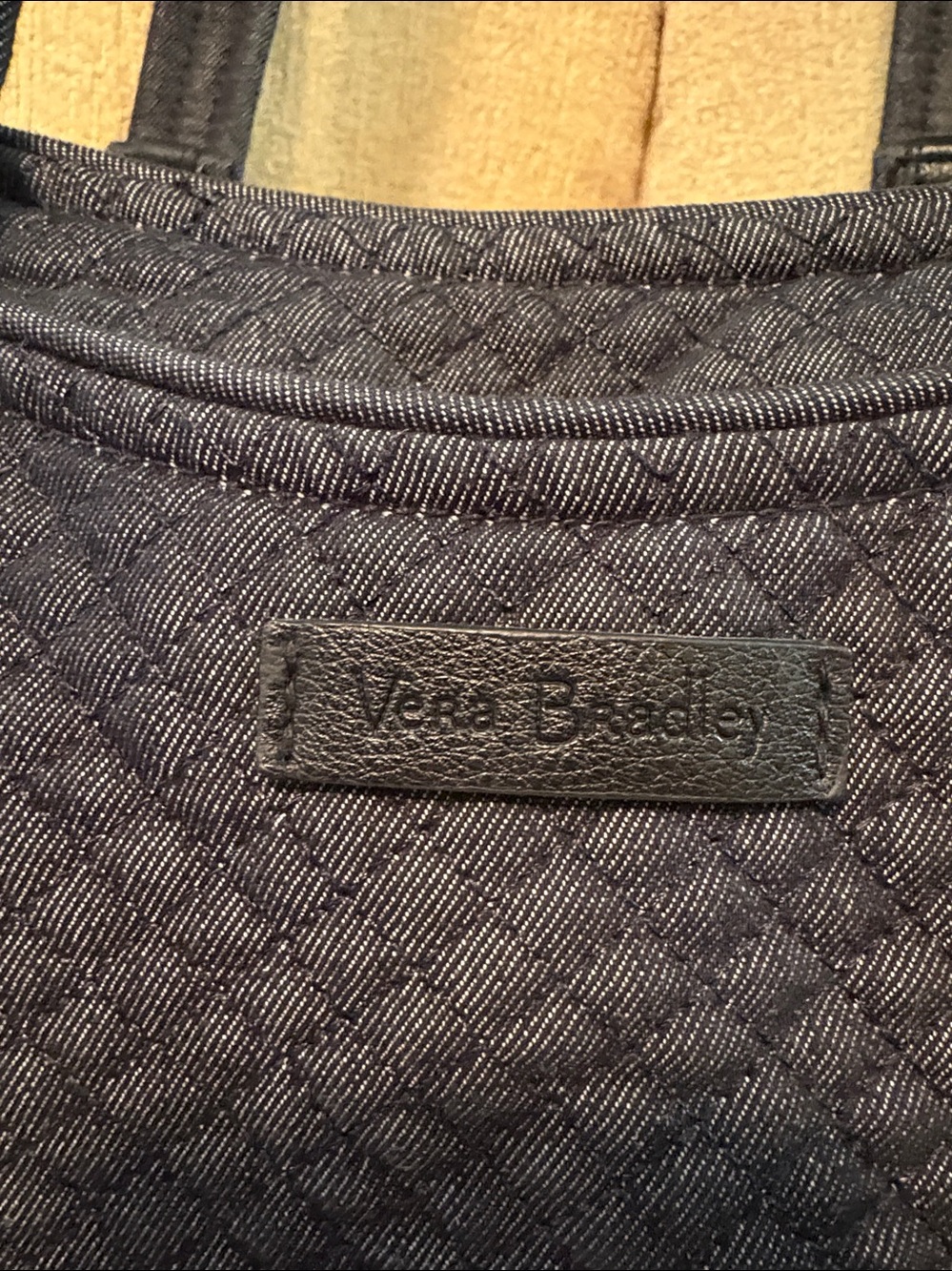 Vera Bradley Black Quilted Shoulder Tote - Picture 2 of 12